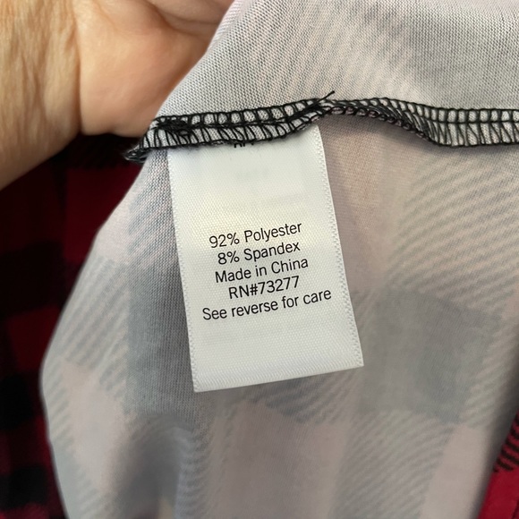 Women’s Black & Red Buffalo Plaid Nightgown / Sleep Dress, Size Large, NWT - Picture 6 of 9